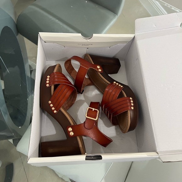 New CATO Comfort heels | WOMENS STRAPPY PLATFORM SANDALS COGNAC COLOR SIZE 8.5 - Picture 9 of 10